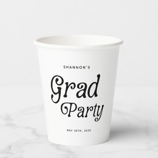 Minimaler Grad Party Retro Abschluss Pappbecher (Vorderseite)