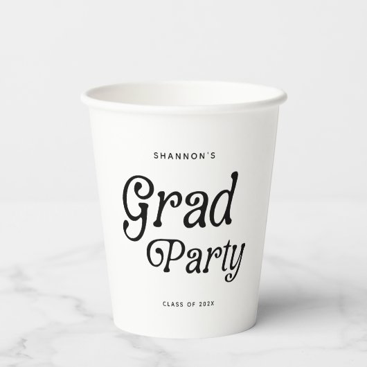 Minimaler Grad Party Retro Abschluss Pappbecher (Rückseite)