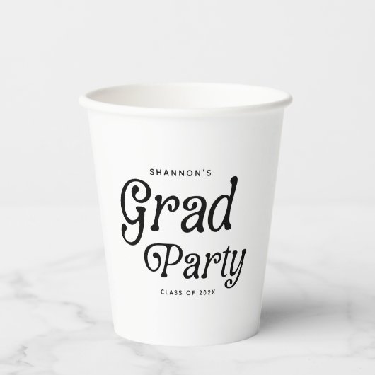 Minimaler Grad Party Retro Abschluss Pappbecher (Vorderseite)