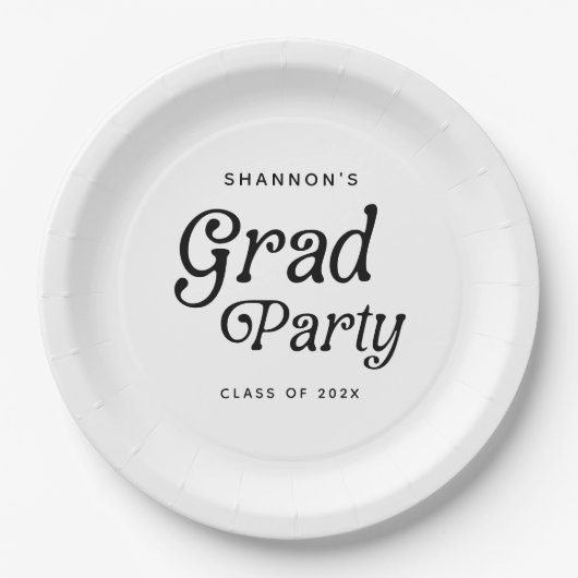 Minimaler Grad Party Retro Abschluss Pappteller (Vorderseite)