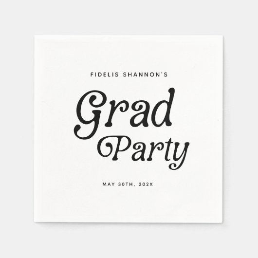 Minimaler Grad Party Retro Abschluss Serviette (Vorderseite)