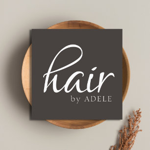 Minimaler Grau-Weiß-Friseur Quadratische Visitenkarte