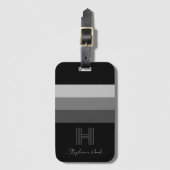 Minimaler Gray-Bar Monogramm-Gepäckträger Gepäckanhänger (Vorderseite Vertikal)