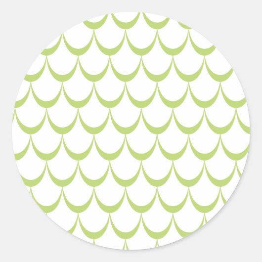 Minimaler Green Scallop Muster Sticker (Vorderseite)