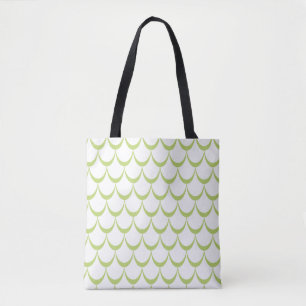 Minimaler Green Scallop Muster Tote Beutel Tasche