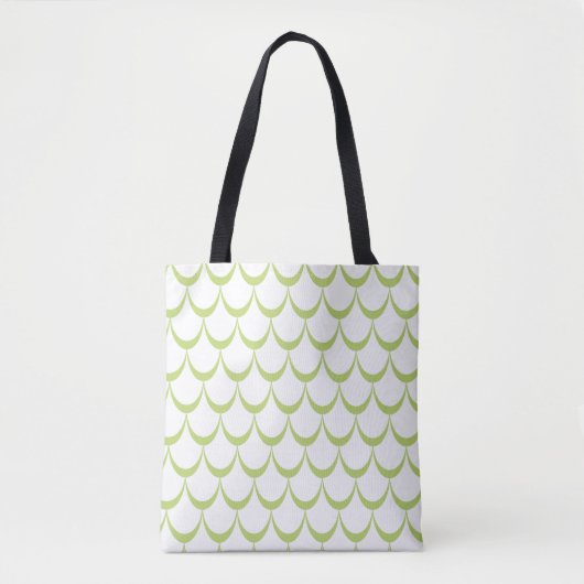 Minimaler Green Scallop Muster Tote Beutel Tasche (Vorderseite)