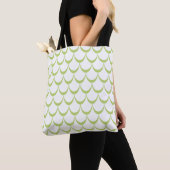 Minimaler Green Scallop Muster Tote Beutel Tasche (Von Nahem)