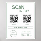 Minimaler grüner 2 QR-Code für Business Scan zur Z Poster (Vorne)