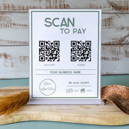 Minimaler grüner 2 QR-Code für Business Scan zur Z Poster