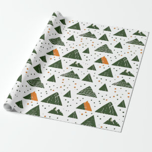 Minimaler, grüner Berg Geschenkpapier