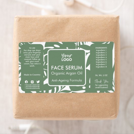 Minimaler grüner botanischer tropischer Leaf-Gesic (Insitu)