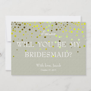 Minimaler grüner Glitzer wird meine Bridesmaid sei Einladung