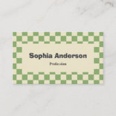 Minimaler grüner Schachbrettgrenzwert - Qr-Code Visitenkarte (Vorderseite)