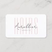 Minimaler Haarstiel ästhetischer Soft Pink Visitenkarte (Vorderseite)