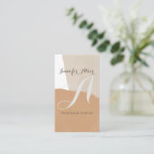 Minimaler handgefertigter Schmuck Pampas Boho Sand Visitenkarte (Stehend Vorderseite)