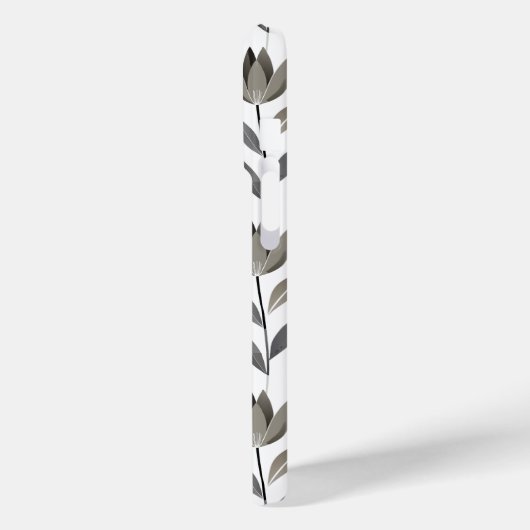 Minimaler handgezogener Boho Tulips Monogramm Name Case-Mate iPhone Hülle (Rückseite / Links)