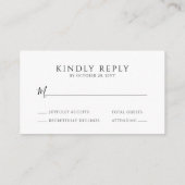 Minimaler HAUSHALT - Elegante Typografie - Hochzei Begleitkarte (Rückseite)