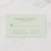 Minimaler HAUSHALT - Elegante Typografie - Hochzei Begleitkarte (Rückseite)