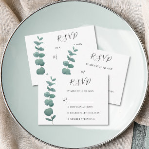 Minimaler Haushalt Eukalyptus RSVP-Karte Mitteilungskarte