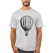 Minimaler Heißluftballon Tinte Zeichnend T - Shirt