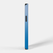 Minimaler hellblauer bis dunkelblauer Farbverlauf iPhone Hülle (Rechte Seite)