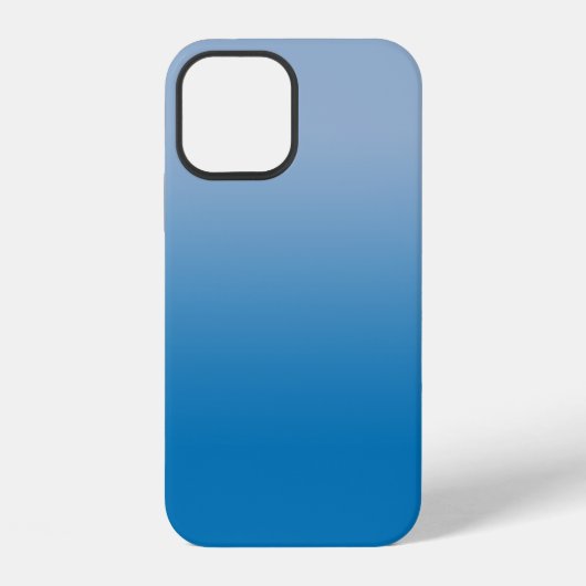 Minimaler hellblauer bis dunkelblauer Farbverlauf iPhone Hülle (Rückseite)