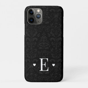 Minimaler Herzklopfchic Initial Monogram Black Dam Case-Mate iPhone Hülle