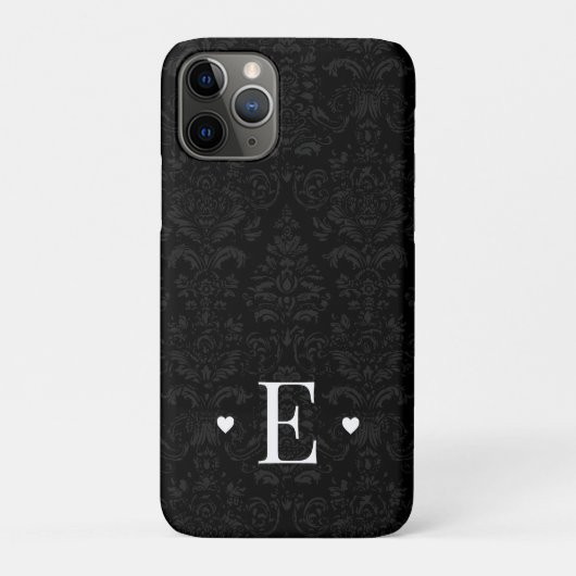 Minimaler Herzklopfchic Initial Monogram Black Dam Case-Mate iPhone Hülle (Rückseite)
