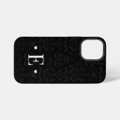 Minimaler Herzklopfchic Initial Monogram Black Dam iPhone Hülle (Rückseite (Horizontal))