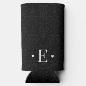 Minimaler Herzklopfchic Initial Monogram Black Dam Selters Dosenkühler (Rückseite)