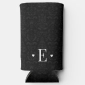 Minimaler Herzklopfchic Initial Monogram Black Dam Selters Dosenkühler (Vorderseite)