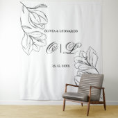 Minimaler Hintergrund für die Hochzeit von Schwarz Wandteppich (Beispiel)