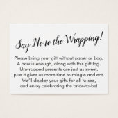 Minimaler Hinweis Nein zum Wrapping-Brautparty-Ges (Vorderseite)