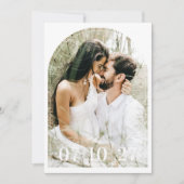 Minimaler Hochzeitbogen Save the Date Fotokarte (Vorderseite)