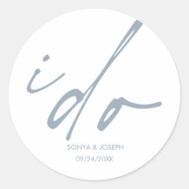 Minimaler Hochzeitstag einfach Runder Aufkleber
