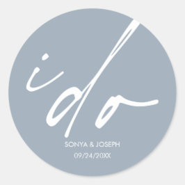 Minimaler Hochzeitstag einfach Runder Aufkleber