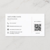 Minimaler Immobilienberater-QR-Code Visitenkarte (Rückseite)