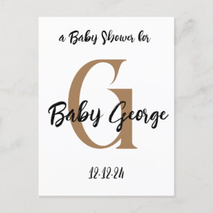 Minimaler individuelle Name der Babydusche Postkarte