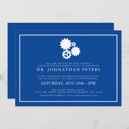 Minimaler Ingenieur-Abschluss|Einladung zum Ruhest Einladung (Vorne/Hinten)