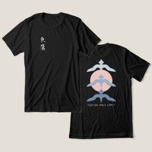 Minimaler Japanischer Fisch-Habicht Ukiyo-e-Stil Tri-Blend Shirt