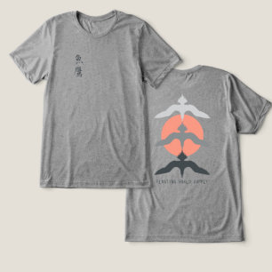 Minimaler Japanischer Fischadler Ukiyo-e-Stil Grau Tri-Blend Shirt