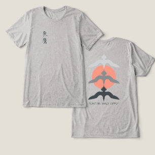 Minimaler Japanischer Fischadler Ukiyo-e-Stil Grau Tri-Blend Shirt