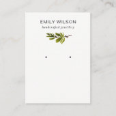 Minimaler Kiefernspieß-Foliage Ohrring-Anzeige B Visitenkarte (Vorderseite)