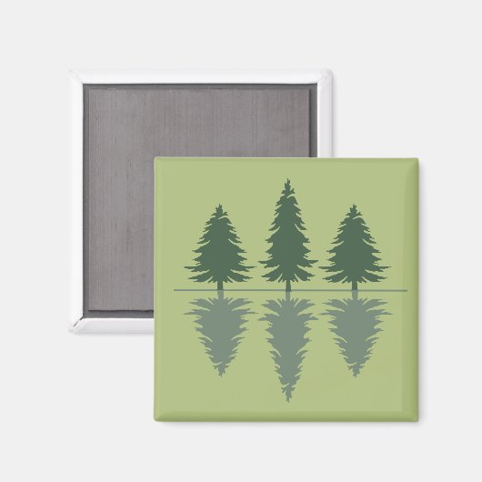 Minimaler Kiefernwald Magnet (Vorderseite/Rückseite)