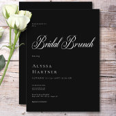 Minimaler klassischer Black & White Bridal Brunch Einladung