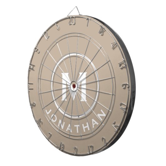 Minimaler klassischer Monogrammname Dartscheibe (Vorderseite rechts)