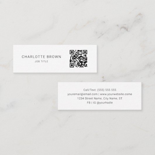 Minimaler klassischer QR-Code für benutzerdefinier Mini Visitenkarte (Vorne/Hinten)