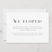 Minimaler klassischer Schwarz-Weiß-Hochzeitstil Ankündigung (Rückseite)