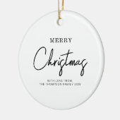 Minimaler klassischer Weihnachtsurlaub Keramik Ornament (Links)