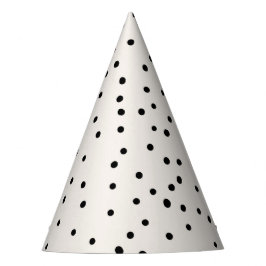 Minimaler kleiner Polka Punkt Schwarzer Geburtstag Partyhütchen